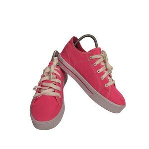 Heelys Womens Size 6 Pink Lace-Up Canvas Casual Sneakers Skate Shoes